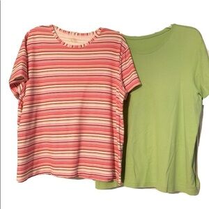 Vintage Short Sleeve Tee Shirt Bundle of 2 Pink & Green size XL